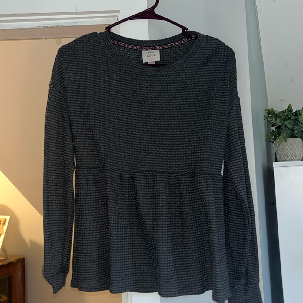 Knox Rose gray waffle top